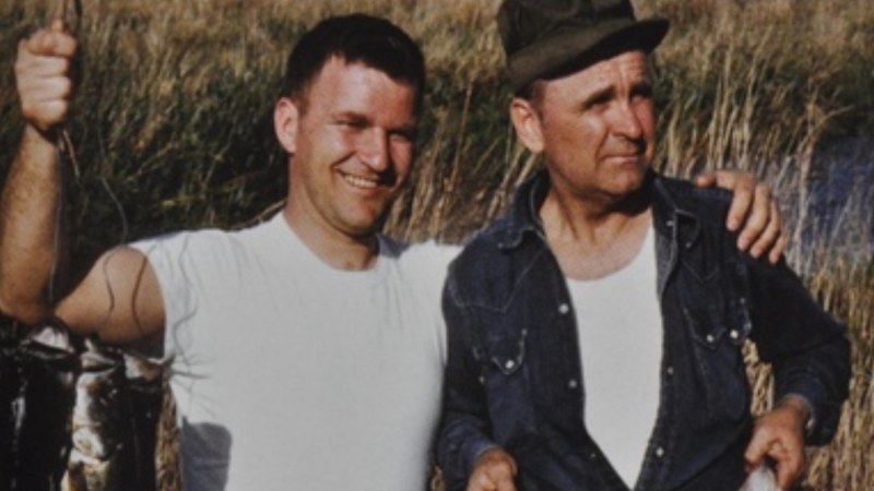 Branham (right) and Leo Mercier (left) on a hunting trip