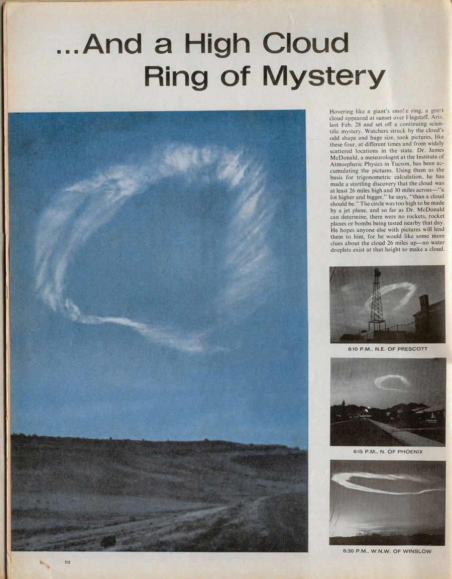 Life magazine page on the 1963 Arizona cloud